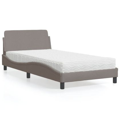 Легло с матрак, таупе, 100x200 см, плат