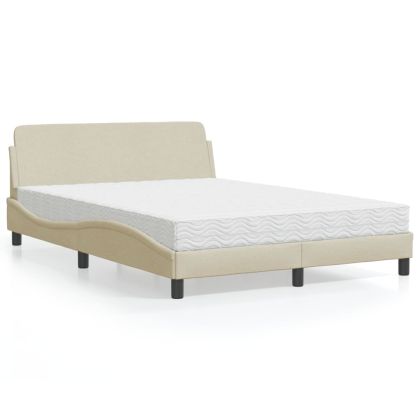 Легло с матрак, кремаво, 120x200 см, плат