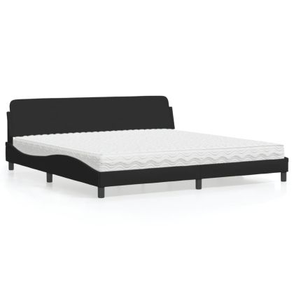 Легло с матрак, черно, 200x200 см, плат