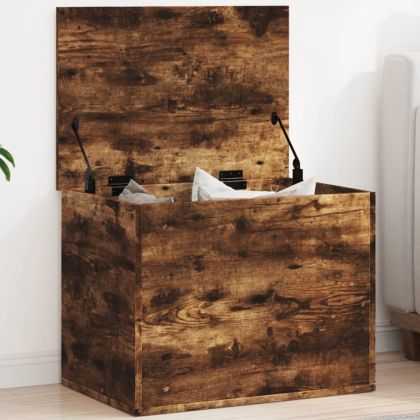 Кутия за съхранение, опушен дъб, 60x42x46 см, инженерно дърво