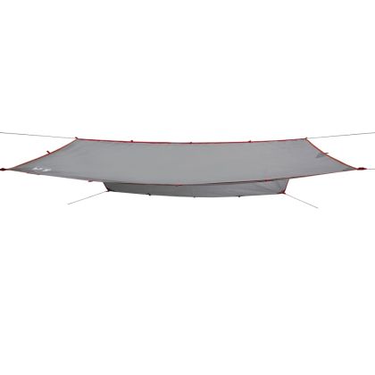 Брезент за къмпинг, сиво и оранжево, 360x294 см, водоустойчив