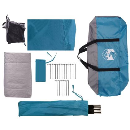 Семейна куполна палатка, 9-местна, синя, водоустойчива