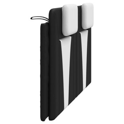 Мека табла за легло Viana, черна и бяла, 160 см, изкуствена кожа