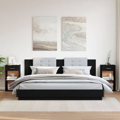 Нощни шкафчета 2 бр черни 35x34x65 см инженерно дърво