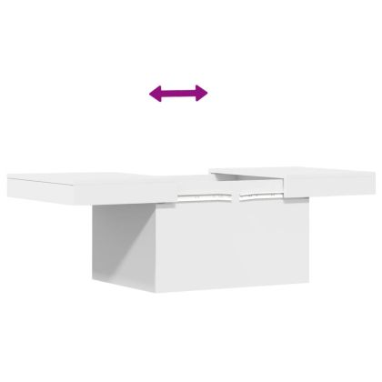 Маса за кафе, бяла, 80x55x40 см, инженерно дърво