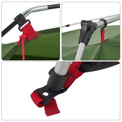 Семейна палатка, кабинна, 7-местна, зелена, бързо освобождаване