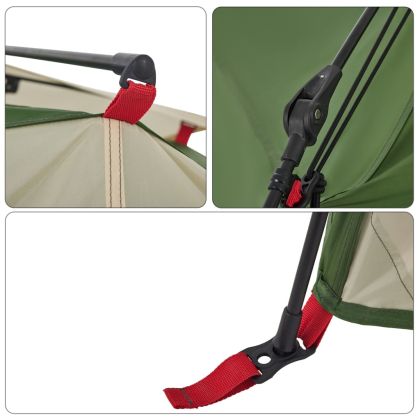 Къмпинг палатка куполна 4-местна зелена бързо освобождаване