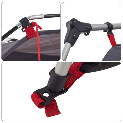 Къмпинг палатка кабинна 7 души сиво-оранжев бързо освобождаване