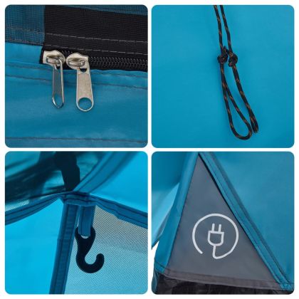 Къмпинг палатка куполна 3-местна синя бързо освобождаване