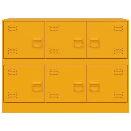 Бюфет, горчица жълто, 99x39x73 см, стомана