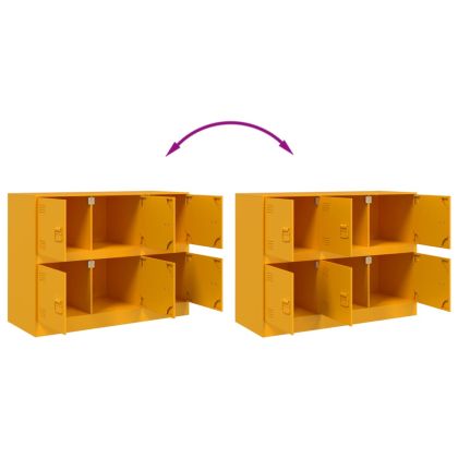 Бюфет, горчица жълто, 99x39x73 см, стомана