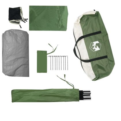 Семейна куполна палатка, 6-местна, зелена, водоустойчива