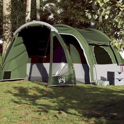 Семейна палатка, 6-местна, зелена, водоустойчива
