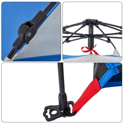 Плажна палатка, 2-местна, лазурносиньо, бързо освобождаване