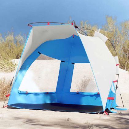 Плажна палатка, 2-местна, лазурносиньо, бързо освобождаване