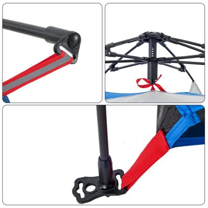 Плажна палатка, 2-местна, лазурносиньо, бързо освобождаване