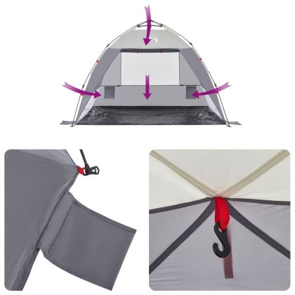 Плажна палатка, 2-местна, сиво, бързо освобождаване