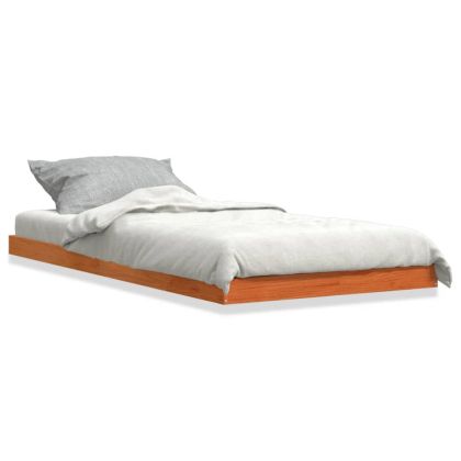Рамка за легло, восъчнокафяв, 90x190 см, борово дърво масив