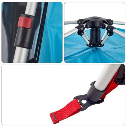 Семейна палатка куполна 10-местна синя бързо освобождаване