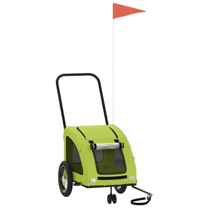 Ремарке за колело за любимци зелен Оксфорд плат и желязо