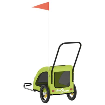 Ремарке за колело за любимци зелен Оксфорд плат и желязо