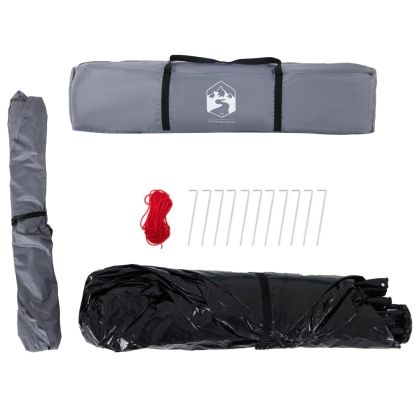 Къмпинг палатка кабинна 7 души сиво-оранжев бързо освобождаване