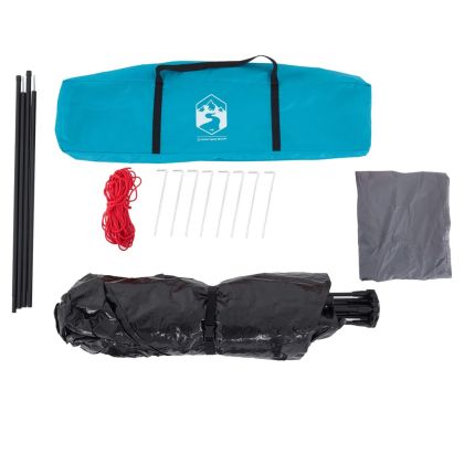 Къмпинг палатка, кабинна, 4-местна, синя, бързо освобождаване