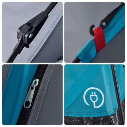 Къмпинг палатка, кабинна, 4-местна, синя, бързо освобождаване