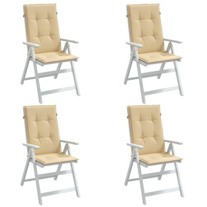 Възглавници за стол 4 бр меланж бежови 120x50x4 см плат