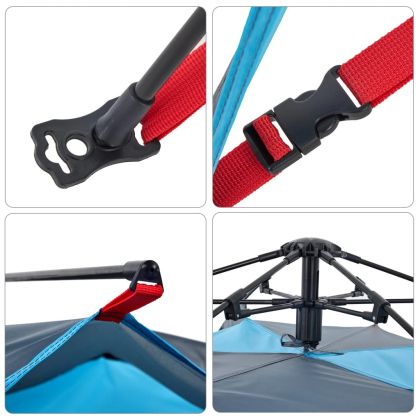 Къмпинг палатка куполна 5-местна синя бързо освобождаване