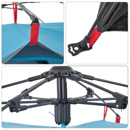 Къмпинг палатка куполна 2-местна синя бързо освобождаване