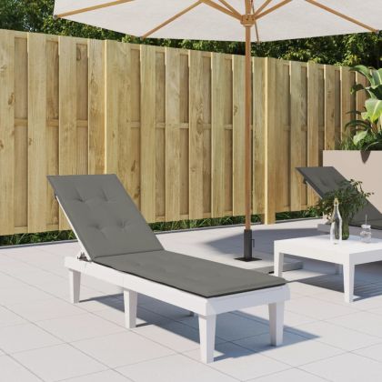 Възглавница за стол шезлонг меланж тъмносива (75+105) x 50 x 4 см