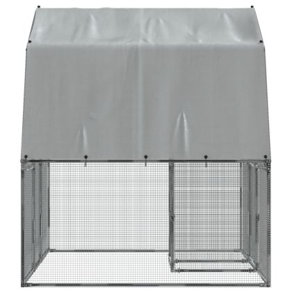 Пилчарник с покрив и врата, сребрист, поцинкована стомана