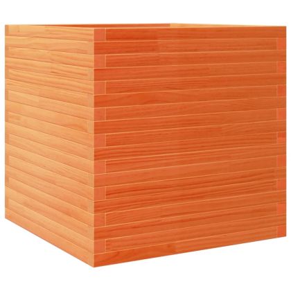 Градински сандък восъчнокафяв 70x70x68,5 см борово дърво масив