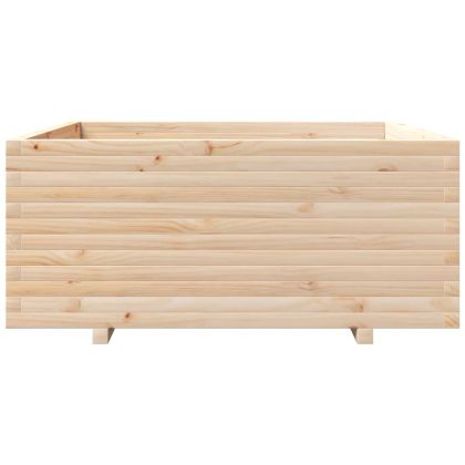 Градинска кашпа 110x110x49,5 см масивна борова дървесина