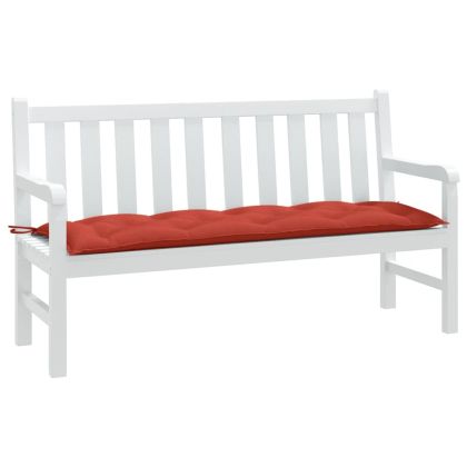 Възглавница за градинска пейка меланж червена 150x50x7 см плат