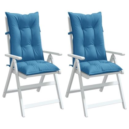 Възглавници за столове 2 бр меланж сини 120x50x7 см плат