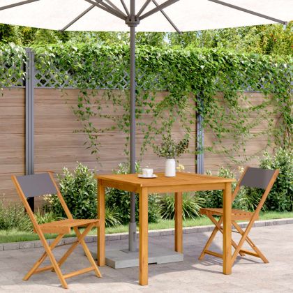 Бистро столове, 2 бр, антрацит, акация масив и плат