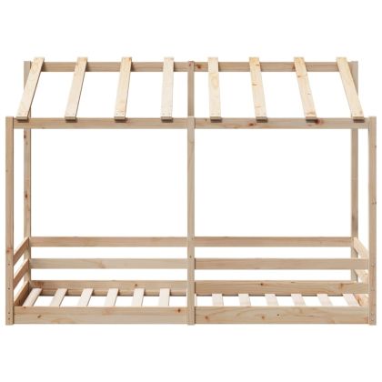 Детско легло с покрив, 90x190 см, борово дърво масив