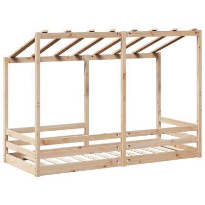 Детско легло с покрив, 90x190 см, борово дърво масив