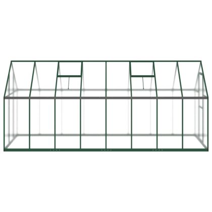 Оранжерия с основа рамка зелен 445x169x195 см алуминий