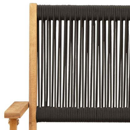 Градински трапезен комплект 5 части черен полипропилен и масив