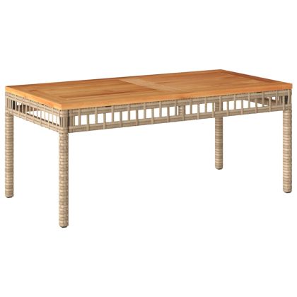 Градински комплект с възглавници, 4 части, бежов микс полиратан