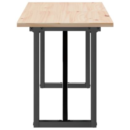 Кафе маса О-образна рамка 160x40x45 см бор масив и стомана