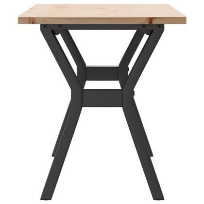 Кафе маса Y-образна рамка 110x40x45 см бор масив и стомана