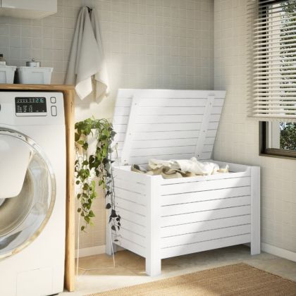 Сандък за съхранение с капак RANA, бял, 100x49x54 см, бор масив