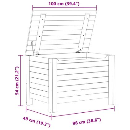 Сандък за съхранение с капак RANA, бял, 100x49x54 см, бор масив