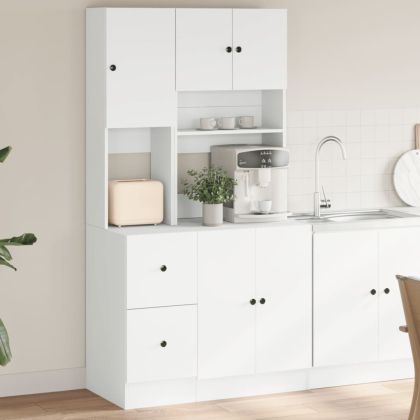 Кухненски шкаф, бял, 95x50x180 см, инженерно дърво