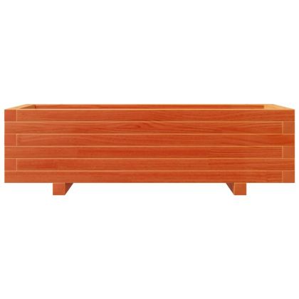 Градинска кашпа, восъчнокафява, 90x40x26,5 борово дърво масив