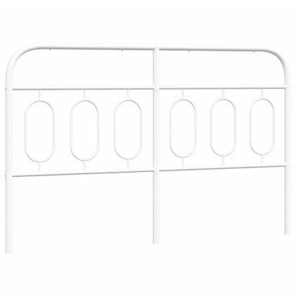 Метална табла за глава, бяла, 140 см